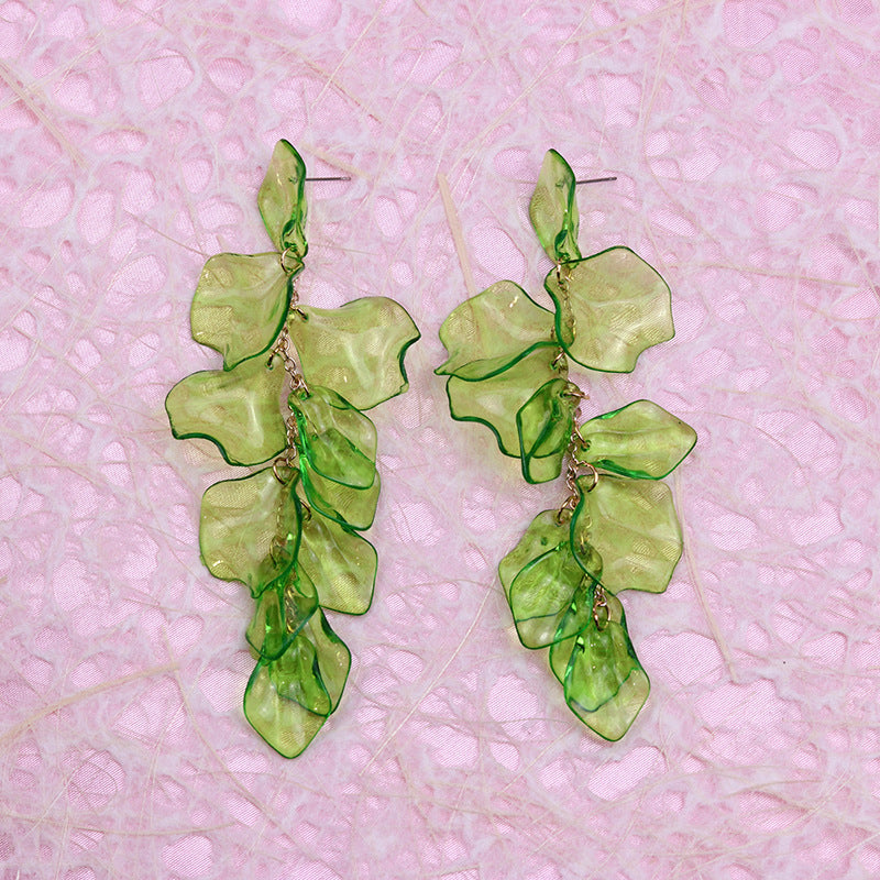 Wholesale Tassels Petals Acrylic Earrings